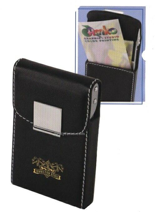Leather Look Business Card Holder
