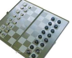 Metal Slim Magnetic Chess/Checkers Game Set
