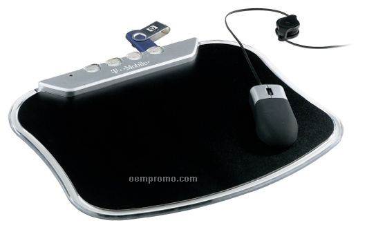 Mouse Pad W/ 4 Port 2.0 USB Hub