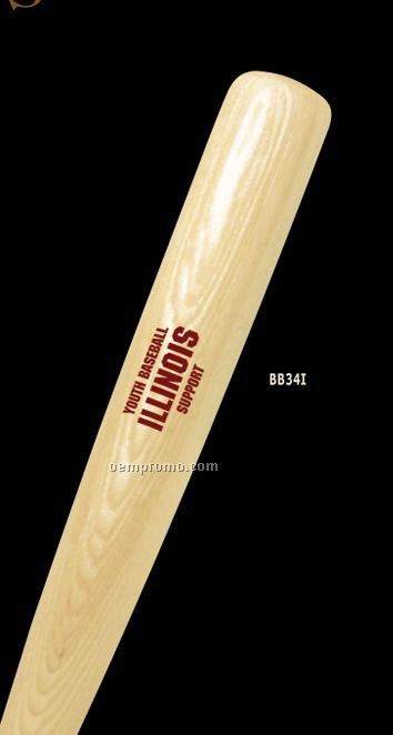 34" Natural Finish Laser Engraved Novelty Baseball Bats