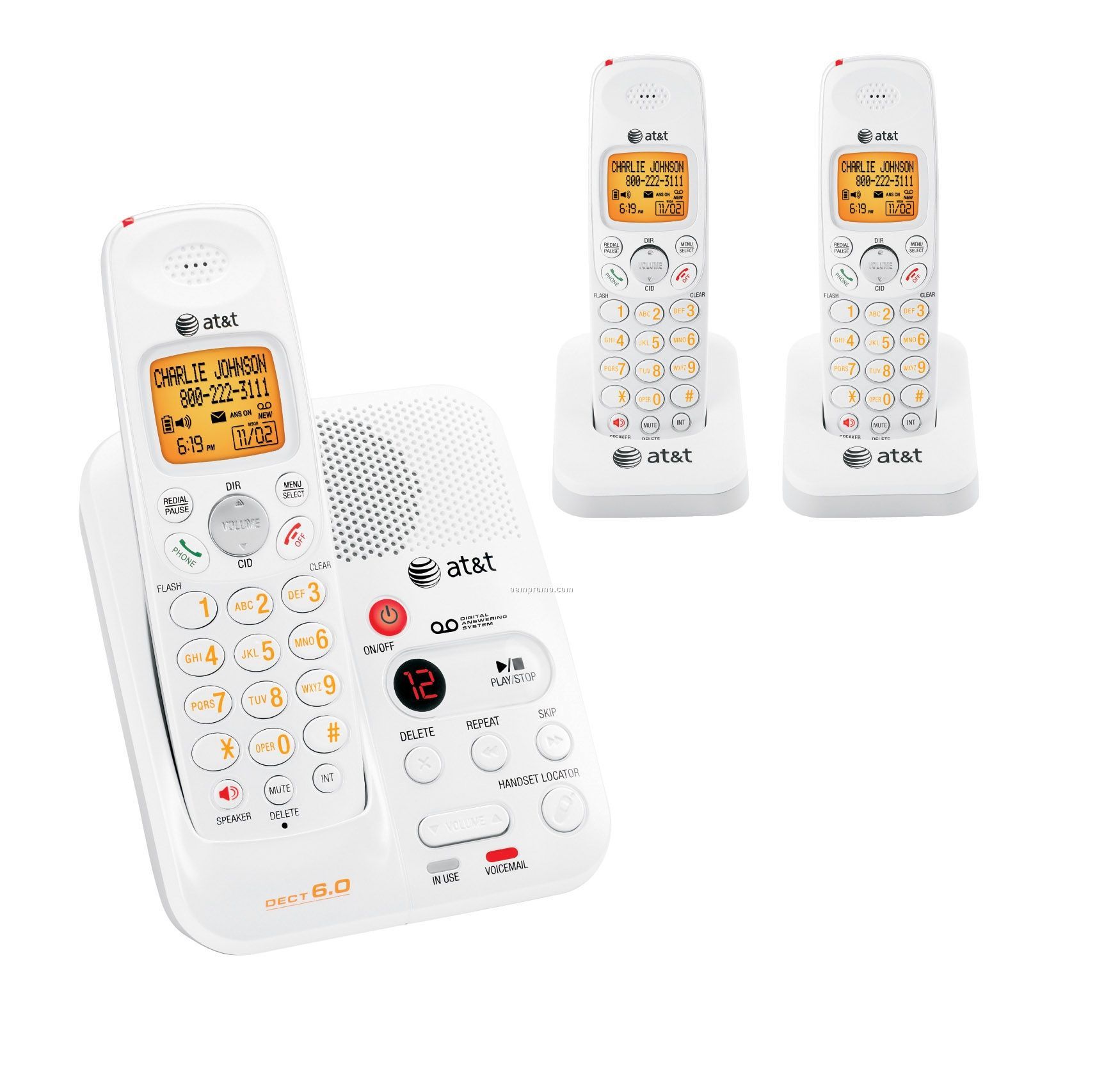 At&T Dect 6.0 Cordless Phone With 3 Handsets