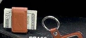 Golf Genuine Leather Key Ring & Money Clip Set