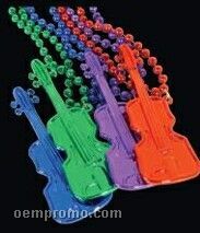 Guitar Bead Necklaces - Assorted Colors (12 Pack)