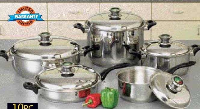 Healthsmart 10 PC 12-element "Waterless" Cookware Set