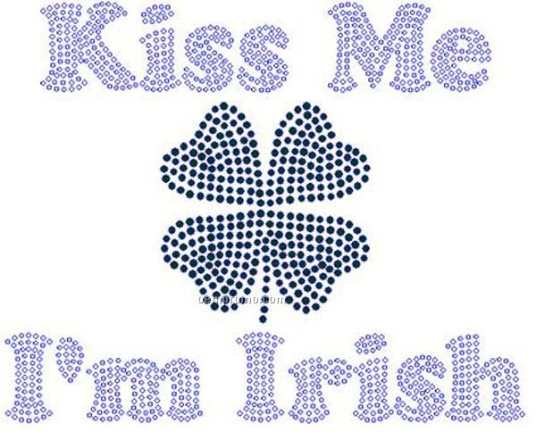 Kiss Me I'm Irish Rhinestone Transfer