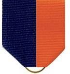 Pin Drape Ribbon, Navy-orange W/ Jump Ring