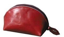 Red Veg Tanned Calf Leather Coin Purse