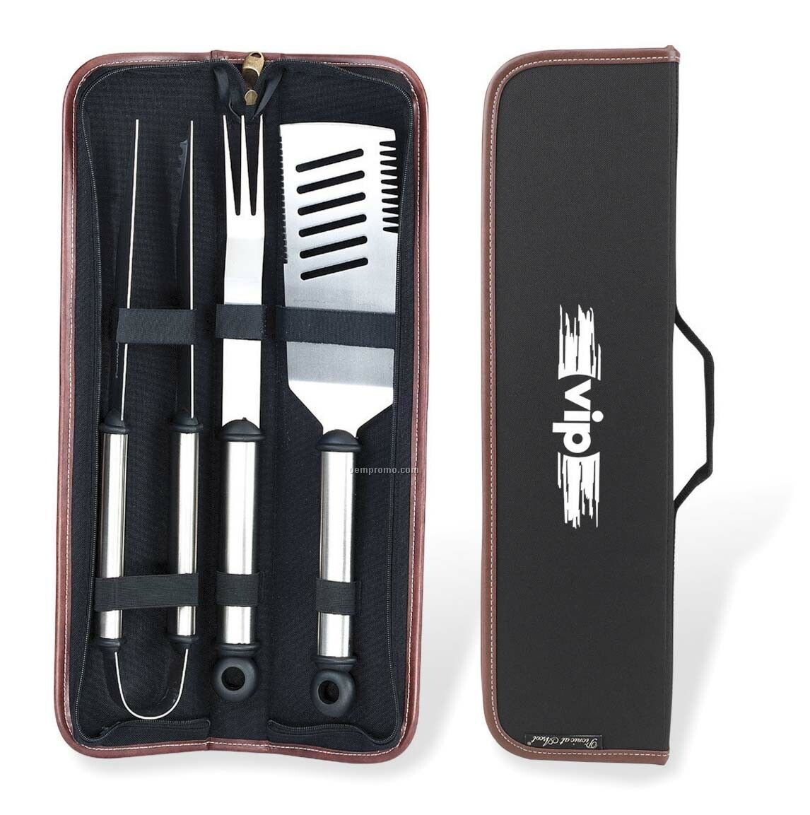 Stainless 3-piece Bbq Tool Set With Spatula & Tongs