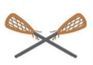 Stock Traditional Lacrosse Sticks Mascot Chenille Patch