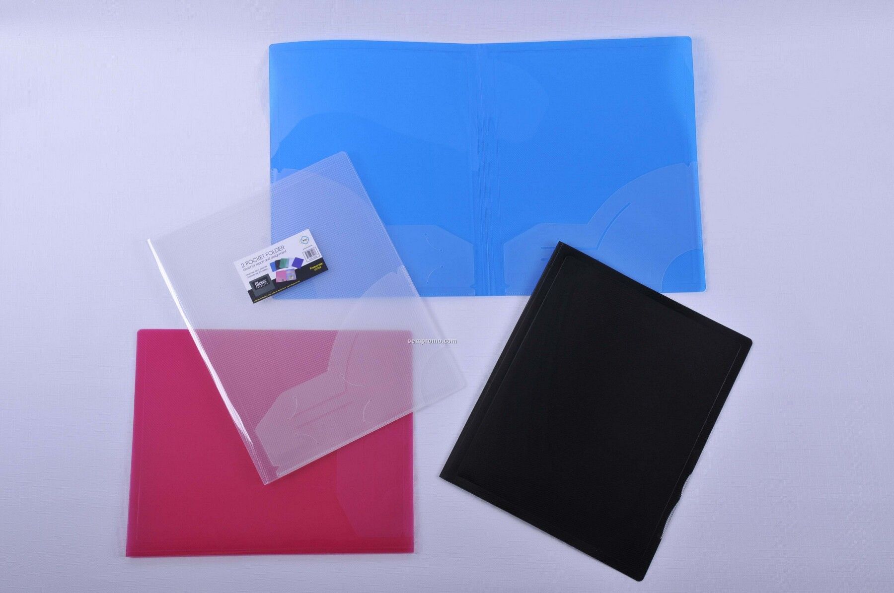 Translucent Red 2 Pocket Folder (11 1/2"X9 1/2")