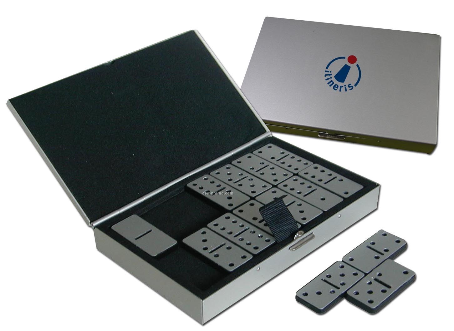 All Stainless Steel Domino Set In Metal Case