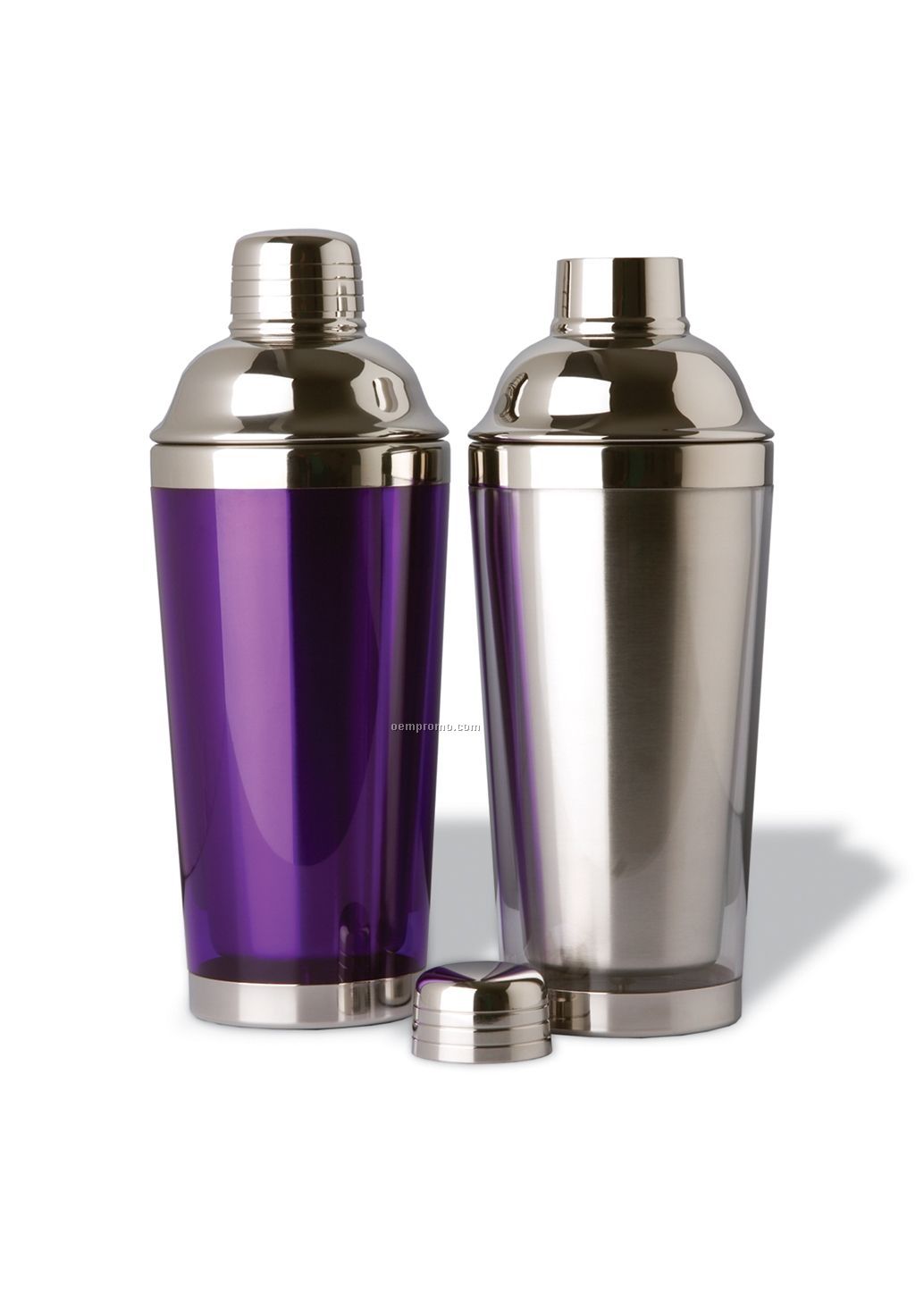 Double Wall Stainless Steel Cocktail Shaker With Translucent Base