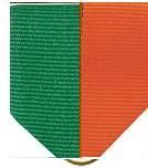 Pin Drape Ribbon, Green-orange W/ Jump Ring