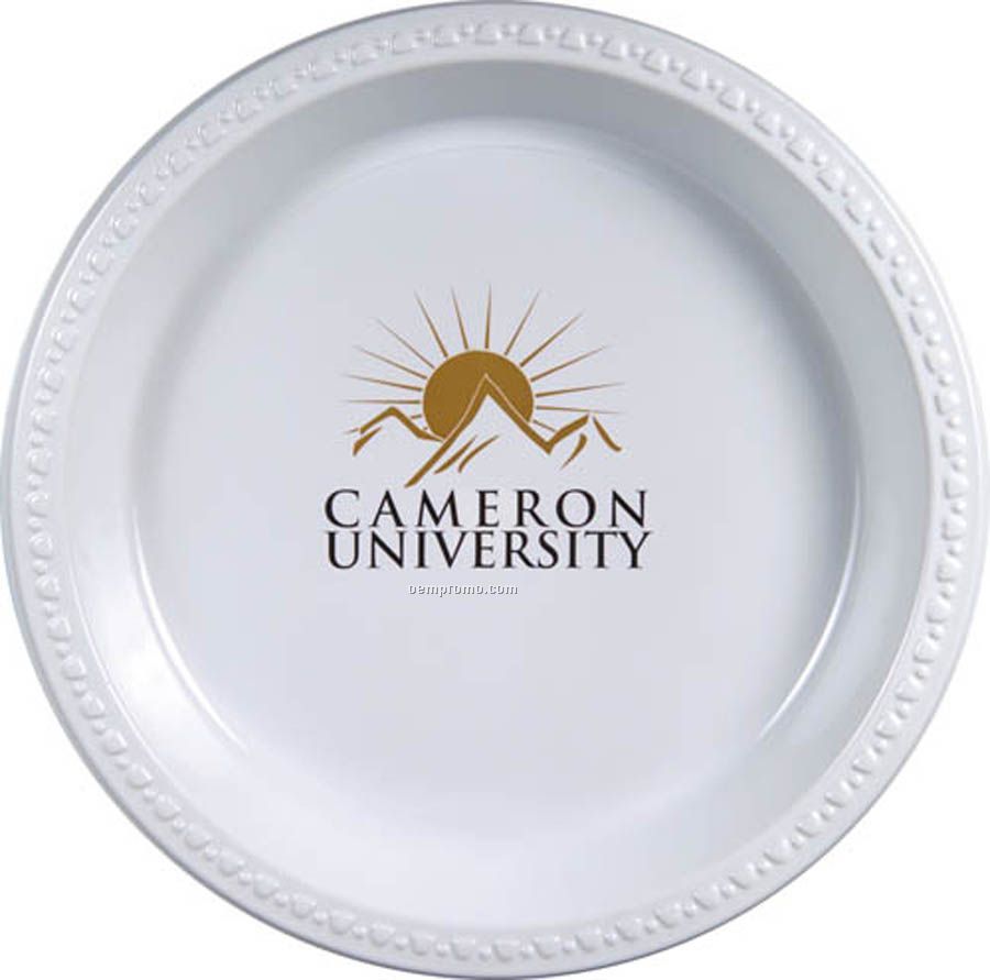 10-1/4" White Plastic Plates