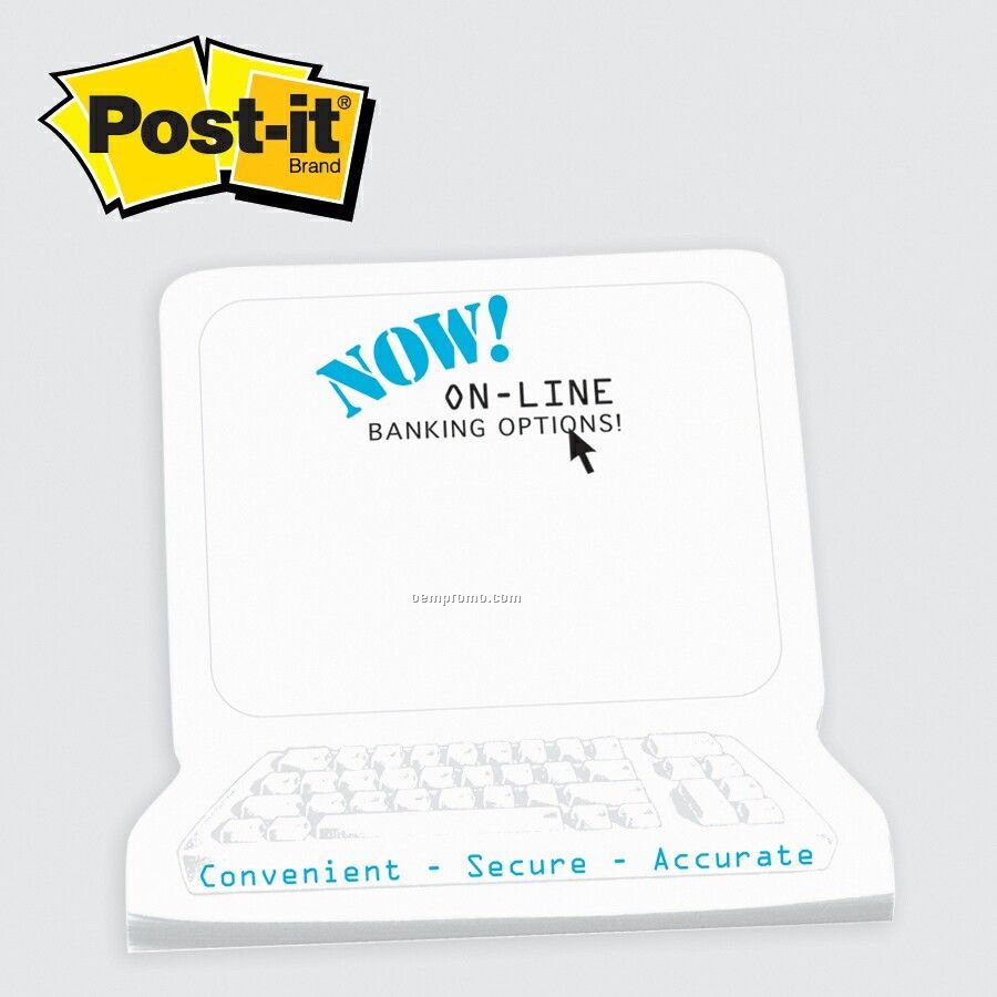 Large Computer Post-it(R) Die Cut Notepad (25 Sheet/1 Color)
