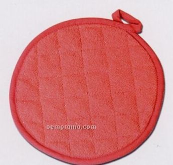 Poly Cotton Twill Round Pot Holder W/ Terry Cloth Lining