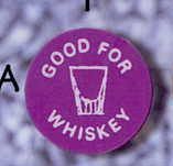 1-1/2" Round Stock Drink Token (Whiskey/ Split Text)