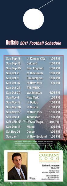 Buffalo Pro Football Schedule Door Hanger (4" X 11")