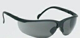 Wrap-around Safety Glasses W/ Rubber Nose Piece (Gray Lens/ Black Frame)