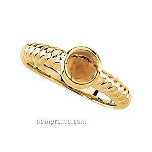 14ky Genuine Citrine Cabochon Ring