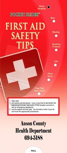 First Aid Safety Tips - Pocket Slider Chart/ Brochure