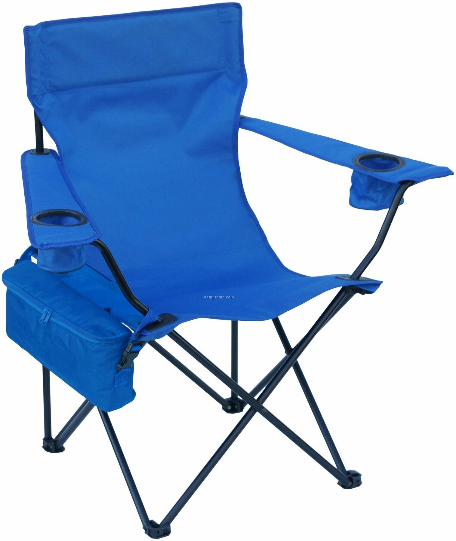 Folding Chair W/6 Pack Cooler, Arm Rests, 2 Cup Holders And Carry Bag