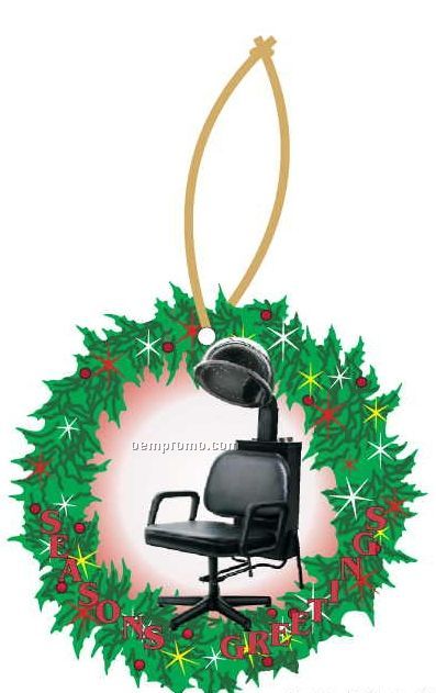 Hair Dryer Chair Executive Wreath Ornament W/ Mirrored Back (2 Square Inch)