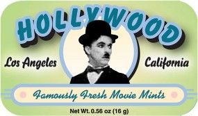 Hollywood Charlie Chaplin Mint Tin W/ 4-color Process Label (72 Mints)