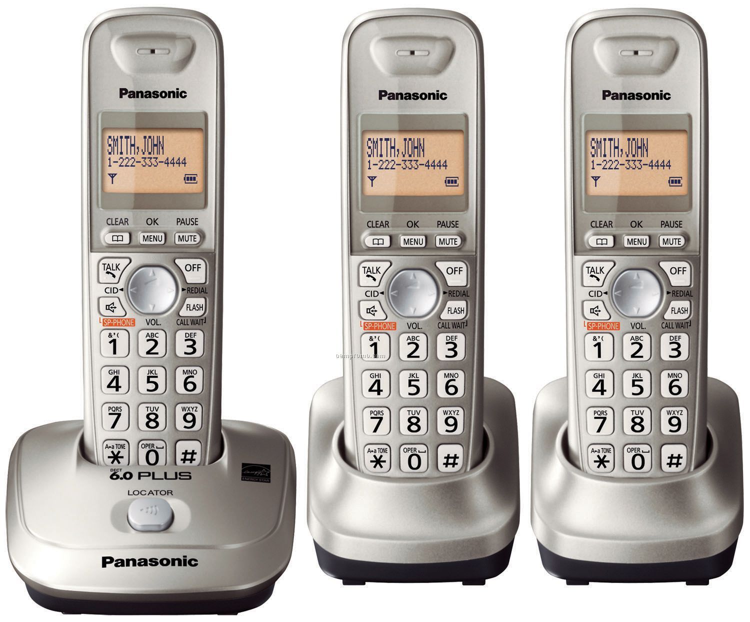 Panasonic Dect 6.0 Plus Expandable Digital Cordless Phone W/3 Handsets