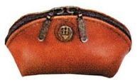 Red Veg Tanned Calf Leather Coin Purse