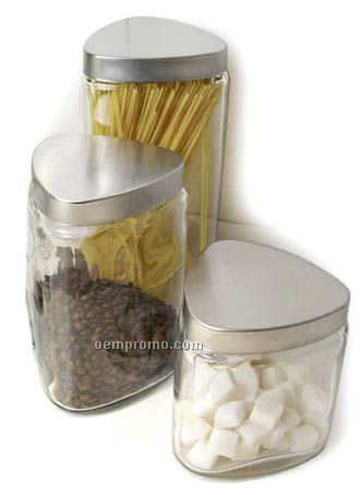 Triangular Glass Storage Jar