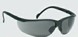 Wrap-around Safety Glasses W/ Rubber Nose (Gray Anti Fog Lens/Black Frame)