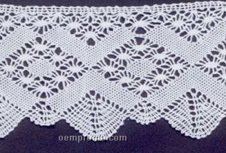 4-3/16" Ecru Handmade Cluny Diamond Spider Stitch Lace Fabric