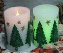 Flameless LED Wax Christmas Tree Candle 3" X 9"