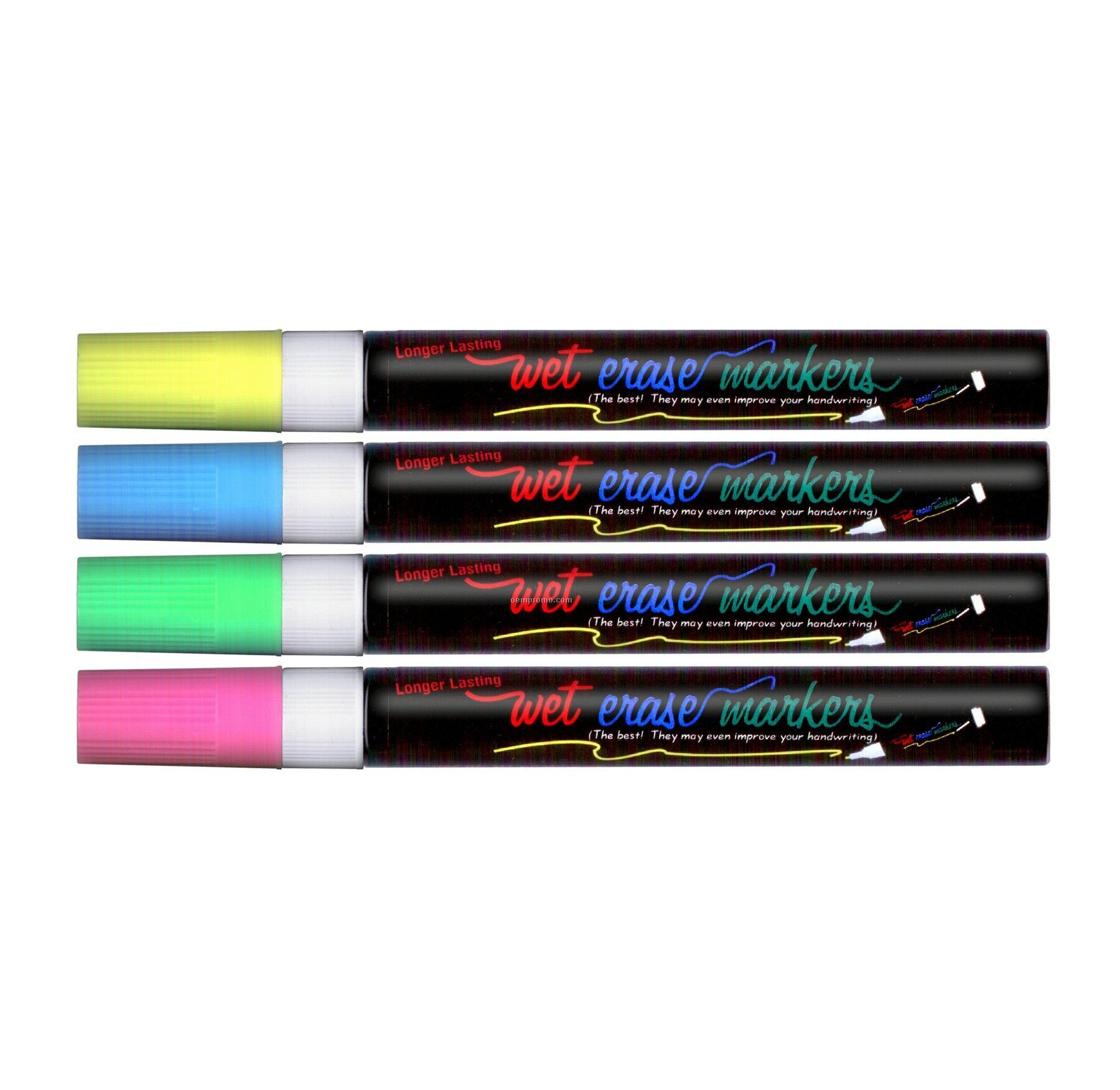 Wet Erase Marker Set - Yellow/ Blue/ Green/ Pink (4 Pack)
