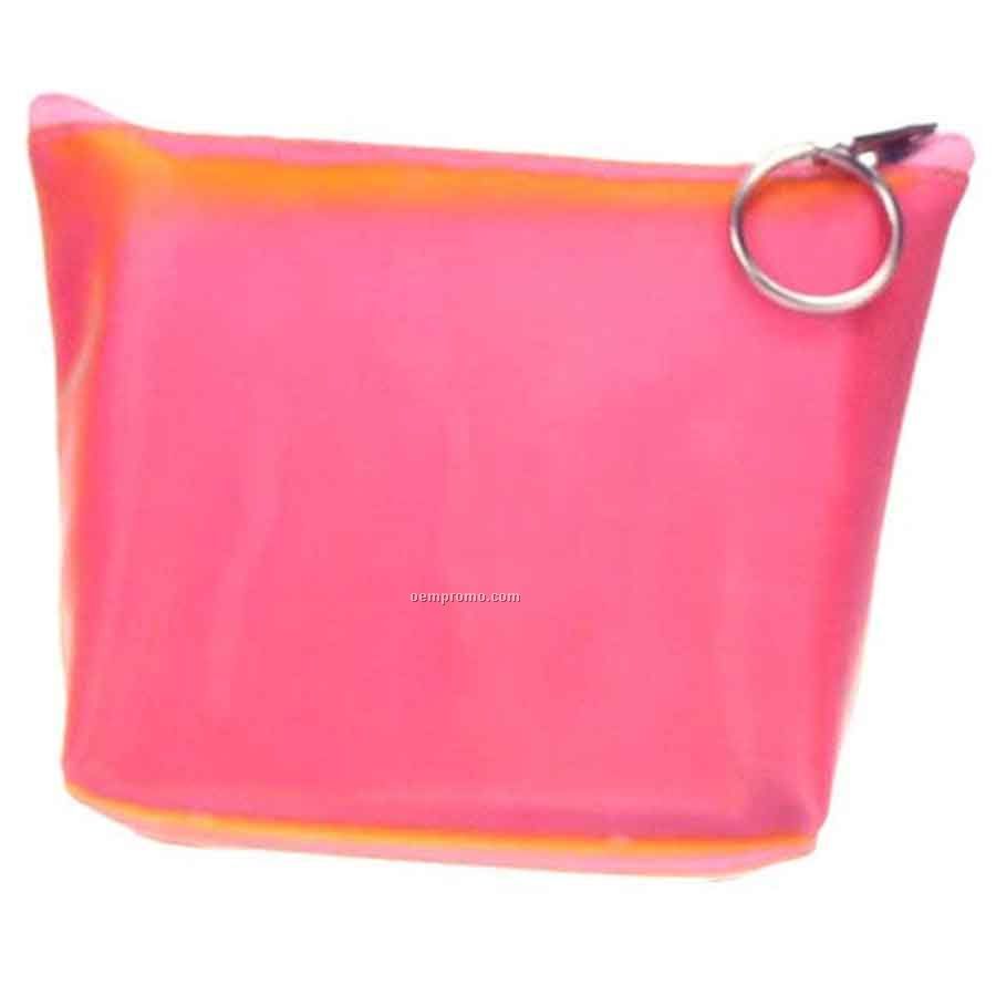 3d Lenticular Purse W/Key Ring Stock / Pink & Yellow
