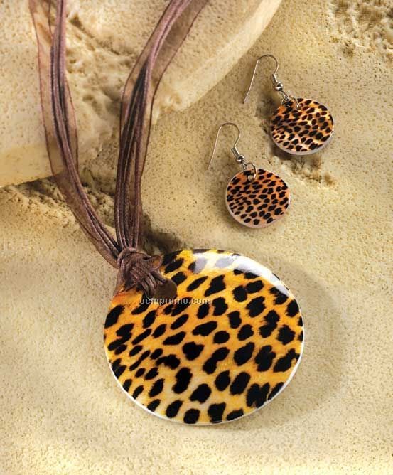 Leopard Print Shell Jewelry Set