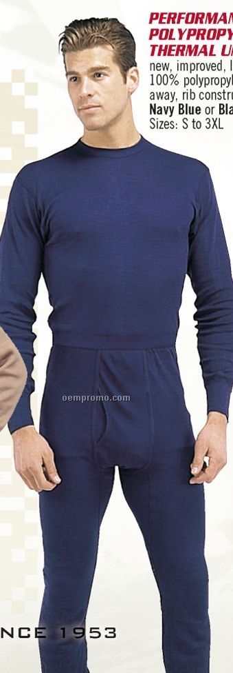 Navy Blue Performance Polypropylene Thermal Underwear Bottoms