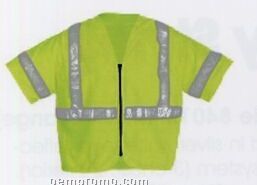 Premium Class III Traffic Safety Vest With Mesh Polyester (3xl-4xl) Blank