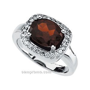 14kw Genuine Mozambique Garnet And Diamond Ring