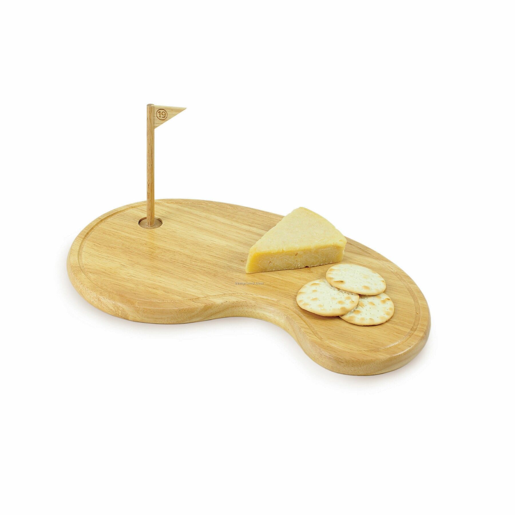 19th Hole Wood Cutting Board / Serving Tray (Putting Green Shaped)