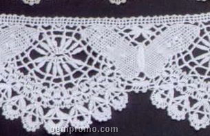 3-3/4" White Handmade Cluny Butterfly Lace Fabric With Cluster Bottom
