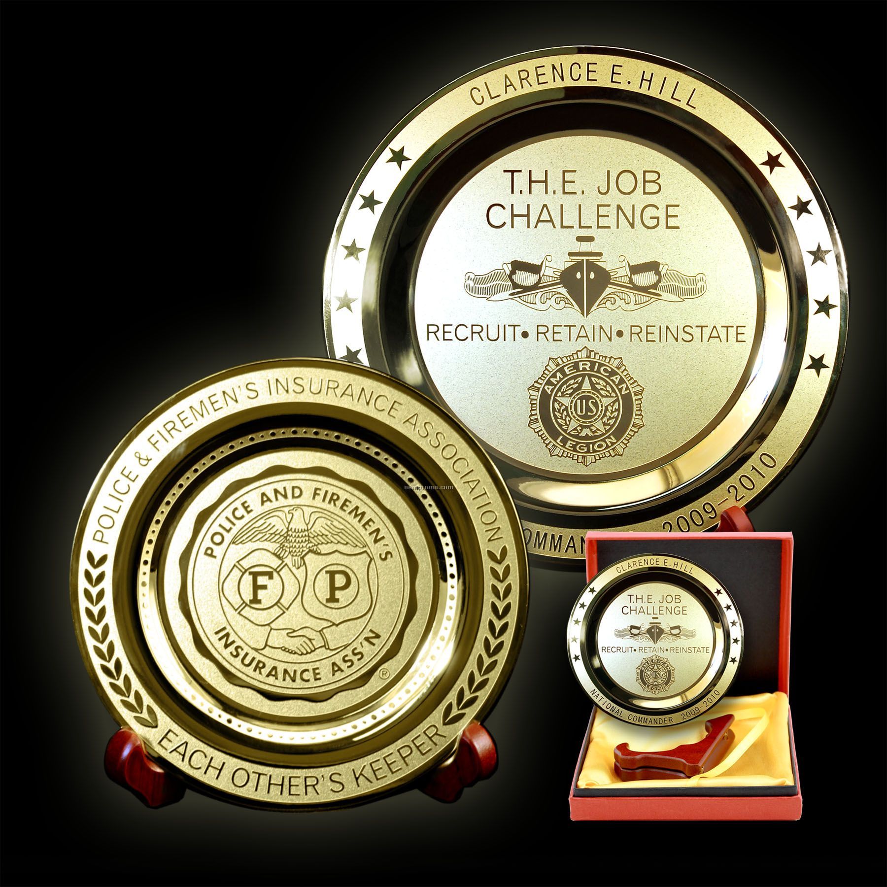 Etched Brass Medallion Plates - 10" Round