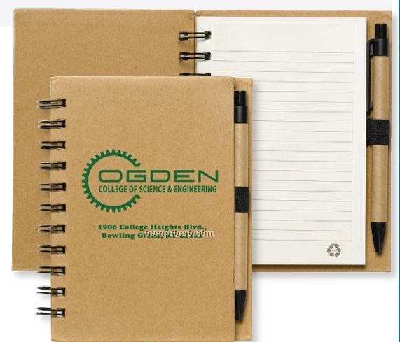 Recycled Notebook W/ Recycled Paper Pen