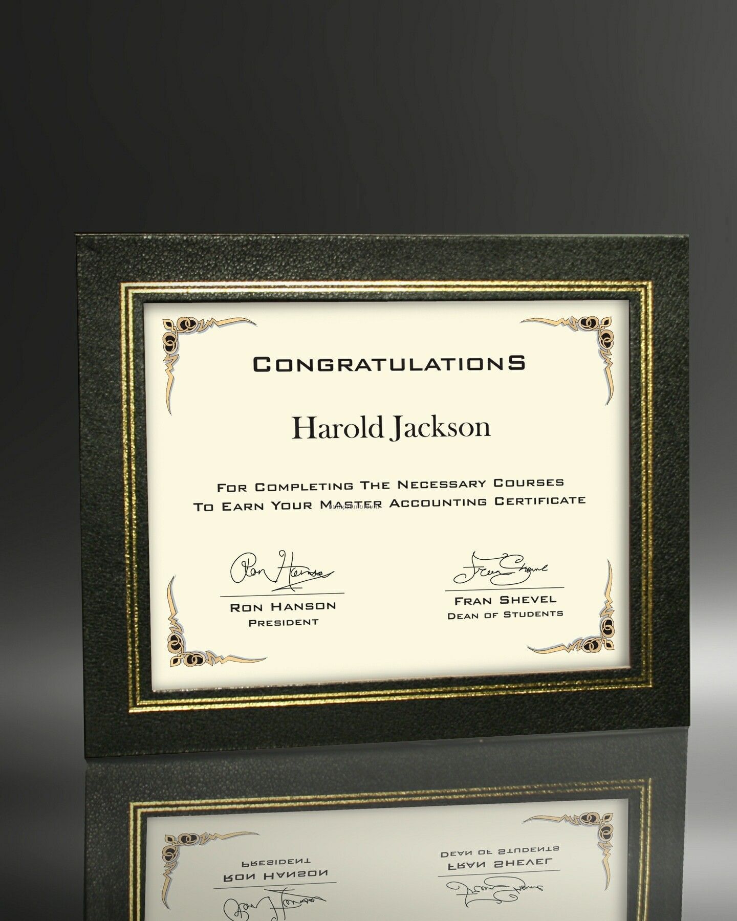 Certificate In Black Leatherette