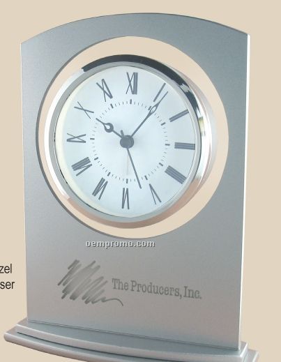 Sprayed Silver Glass Alarm Clock