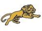 Stock Jumping Lion Mascot Chenille Patch
