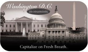 Washington Dc Collage (Bw) Mint Tin W/ 4-color Process Label (72 Mints)