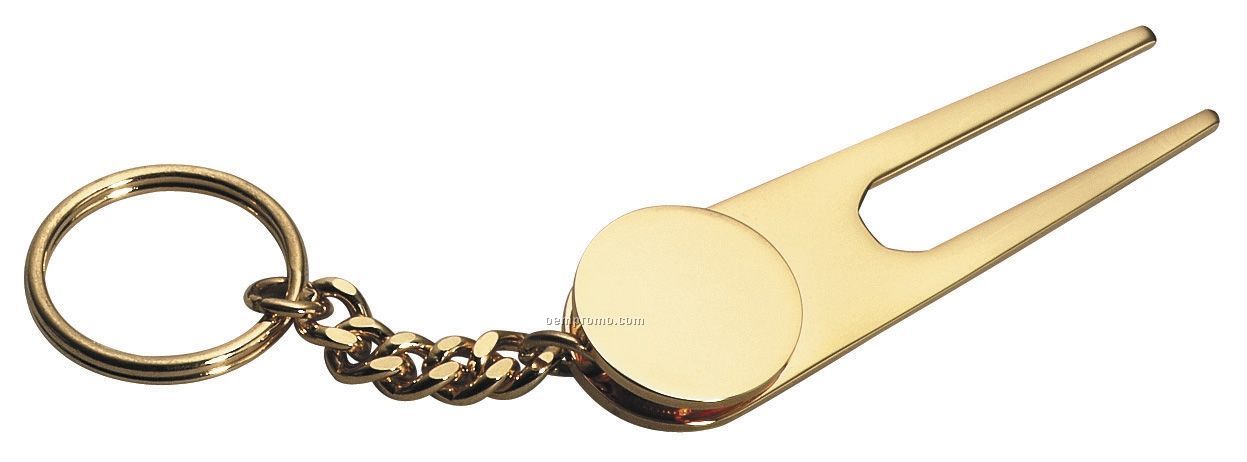 24k Gold Golf Keychain
