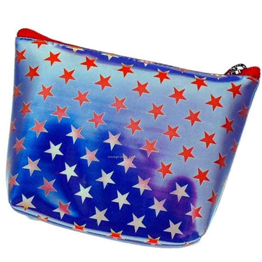3d Lenticular Purse W/Key Ring Stock / Blue With Stars